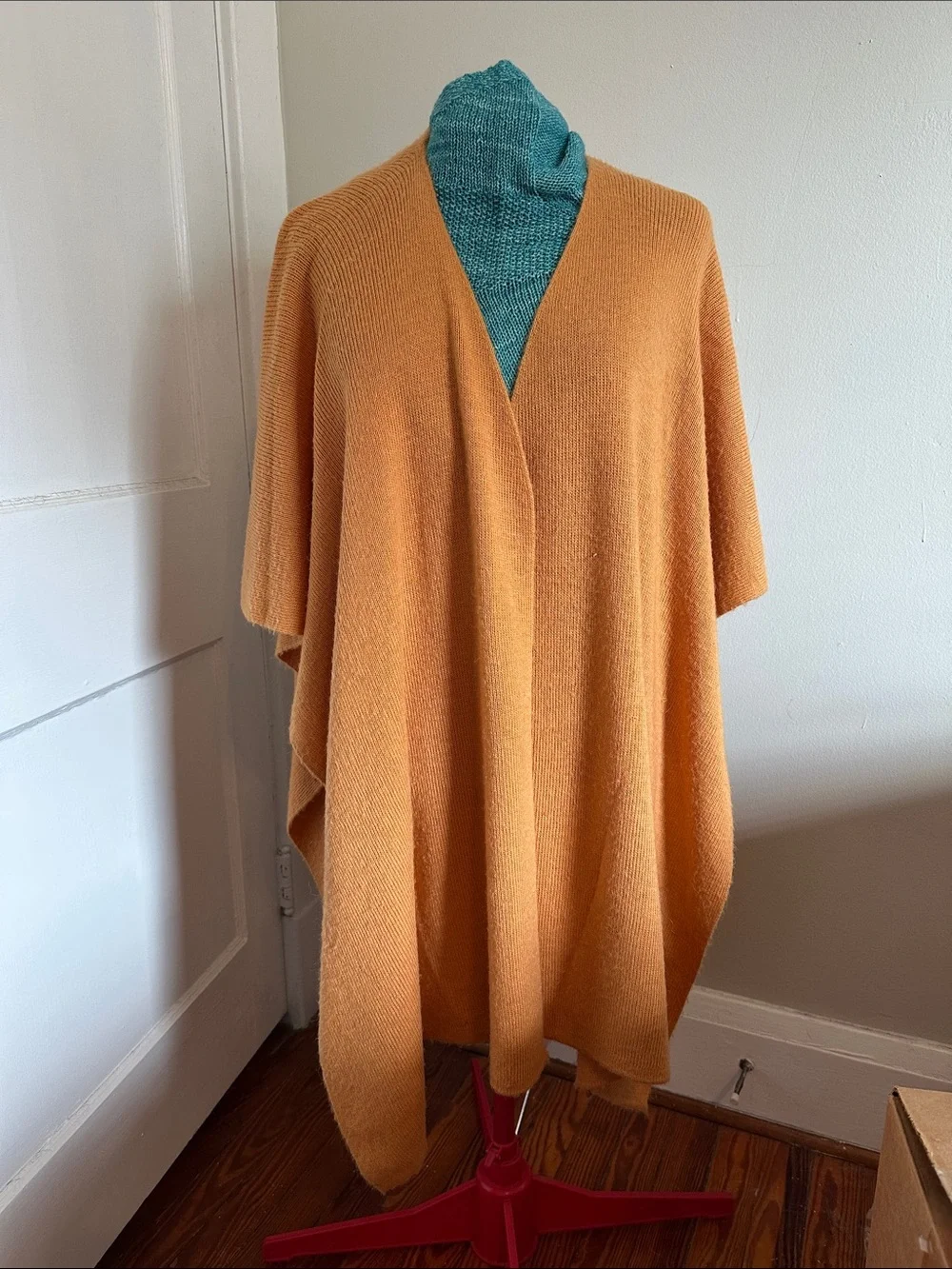 Women's Alpaca Knit Wrap Shawl in Salmon